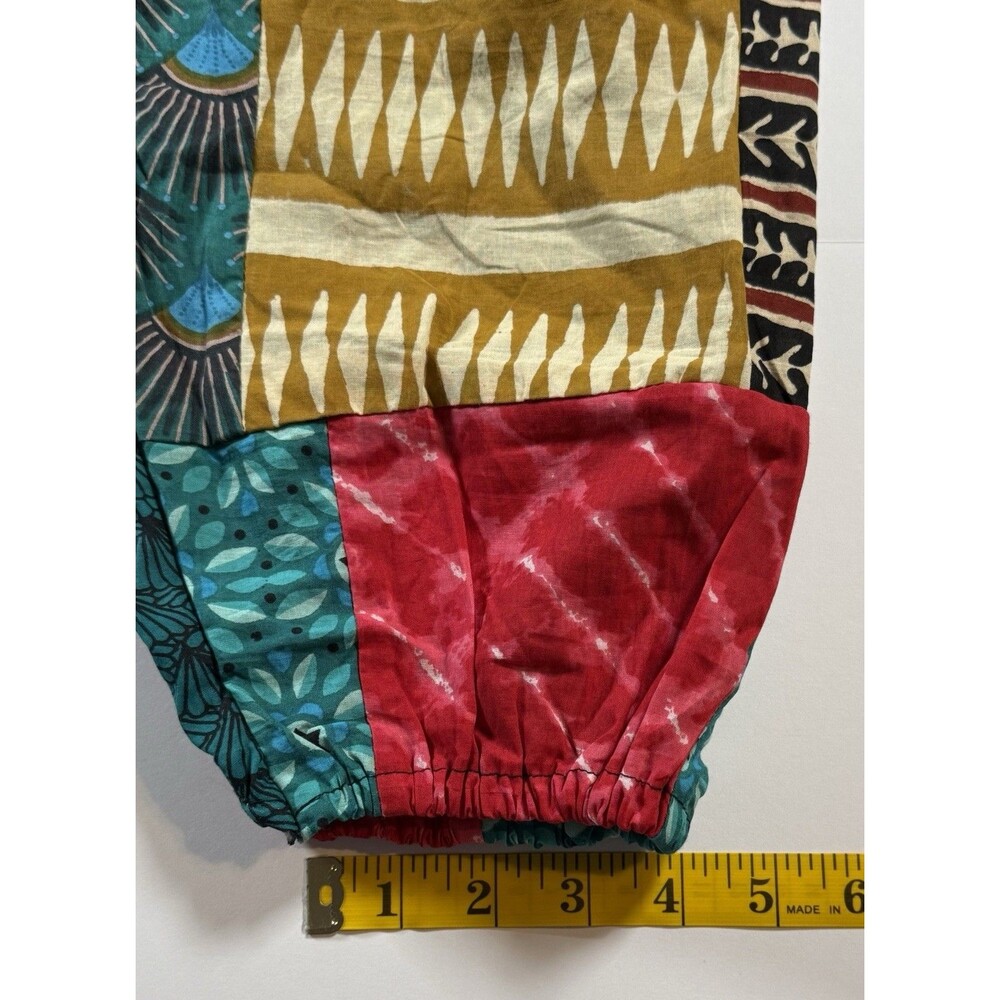 Ashley Taylor Patchwork Balloon Pants One Size Multicolor Pockets Made in India - Picture 7 of 11